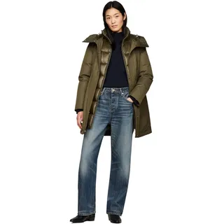 Tommy Hilfiger Damen Parka Nylon Mix Padded Parka Gesteppt, Mehrfarbig (Army Green), XS