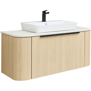 Sadena Waschtischkombi , Anthrazit, Eichefarben , Metall , 1 Fächer , 2 Schubladen , 107.2 cm , Goldenes M, Made in Germany , Zusatzausstattung erhältlich, hängend, Typenauswahl , Badezimmer, Waschbecken & Armaturen, Waschtische