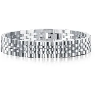 FIRETTI Gliederarmband FIRETTI "Schmuck Geschenk Classic Steel/matt", silber (edelstahlfarben), Armbänder, Herren, 21cm, Edelstahl, Gliederarmband
