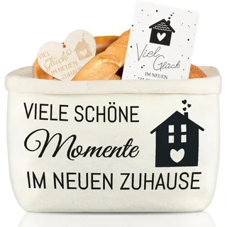 Brotkorb Stoff Geschenk zum Einzug, 3er Set Einweihungsgeschenk Haus