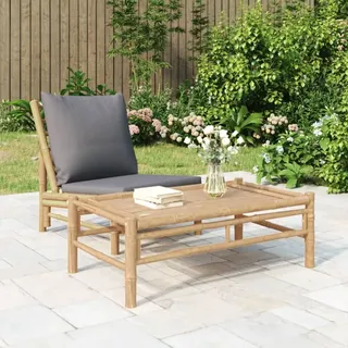 The Living Store Garten-Couchtisch 100x55x33 cm Bambus - Braun