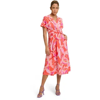 Betty Barclay Damen Jerseykleid mit überschnittenen Ärmeln 40, Red/Rosè