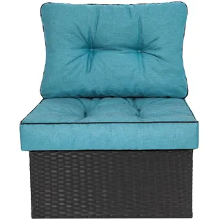Gartenkissen "EMMA TECH" – Sitz- und Rückenkissen Set für Polyrattanmöbel 50x50/50x40 cm, Blau | HobbyGarden - Blau