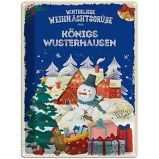 Blechschild 30x40 cm - Weihnachtsgrüße KÖNIGS WUSTERHAUSEN