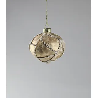 Dekokugel AM DESIGN "Weihnachstsdekoration aus Glas", beige (gold), H:8cm, Glas, Dekofiguren, Dekokugel, 6er Set