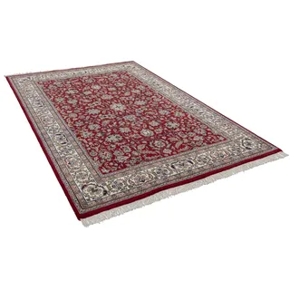 Orientteppich THEKO "Benares Isfahan" Gr. 7, rot, B:250cm H:12mm L:350cm, Schurwolle, Teppiche, Orientteppich, reine Wolle, handgeknüpft, mit Fransen