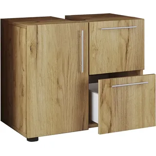 VCM Waschbeckenunterschrank Flandu 2 Schubladen 61 x 51 x 32 cm Honigeiche