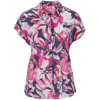 GOLDNER Hemdbluse »Kurzgröße Sommerliche Bluse mit Blumenmuster«, pink