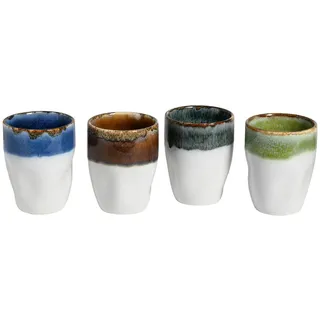 Creatable Kaffeebecher , Multicolor , Keramik , Farbverlauf , 300 ml , ohne Henkel, handbemalt , Geschirr, Tassen, Kaffeebecher