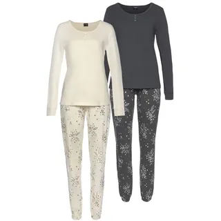 VIVANCE DREAMS Damen Pyjama anthrazit + creme Gr.32/34