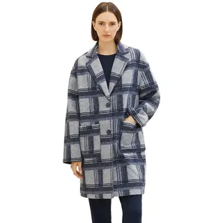TOM TAILOR Damen 1038679 Mantel mit Karomuster (1er Pack)