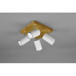 Trio Marley 4x GU10 Metall Weiß matt, Holz