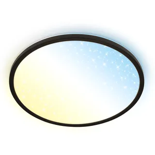 Brilo LED-Panel 1 dimmbar Sternenhimmel Schwarz 3,3 cm x Ø 37,5 cm