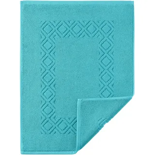 Badematte EGERIA "Denver" Gr. 2, blau (türkis), H:8mm, Baumwolle, Badematten, Badematte