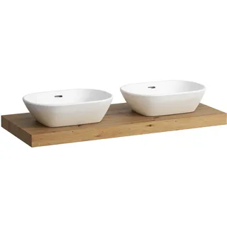 LAUFEN LANI Waschtischplatte, Ausschnitt links und rechts, 1185x495x65mm, H4046741122671, Farbe: Wildeiche