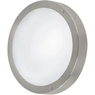 EGLO Außenleuchte Edelstahl Ø29 cm 950 lm IP44 weiß
