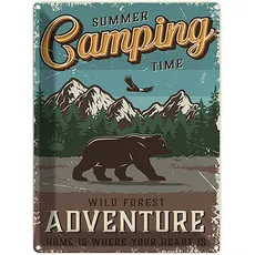 Blechschild 30x40 cm - Summer Camping Time wild Forest