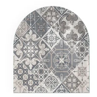 Tulup Kaminbodenplatte Glas 80 x 70 x 0,4 cm Grau