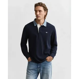 GANT 2004082 Langarm-polo - Evening Blue - M,