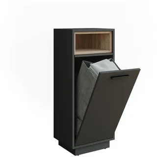 Vicco Wäscheschrank Beatrice Anthrazit/Sonoma 38 x 93 cm mit herausnehmbarer Innentasche , Anthrazit, Sonoma Eiche , Holzwerkstoff , Rechteckig , 38x93x30 cm , Badezimmer, Badmöbel, Midischränke