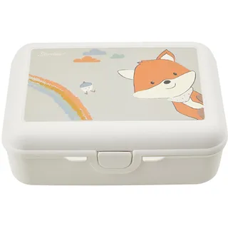 Sterntaler Kinderbrotdose Fuchs Filou - Kindergarten Brotdose mit extra Snackbox - robustes Material - leicht zu reinigen - Lunchbox perfekt für Kindergarten & unterwegs, steingrün