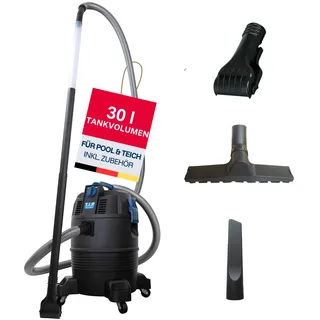 T.I.P. Teichschlammsauger und Poolsauger TSS 1600 K mit 30 l Tankvolumen und 2m Saugrohr – Effektiver Schmutzfang für Teich- und Pool, Flachdüse inkl., 30519