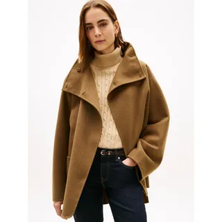 Tommy Hilfiger DF Wool GB Funnel Nk Coat Ww0ww47758 Andere Mäntel, Khaki (Nordische taupe, XL Damen, KHAKI (nordische Taupe), XL
