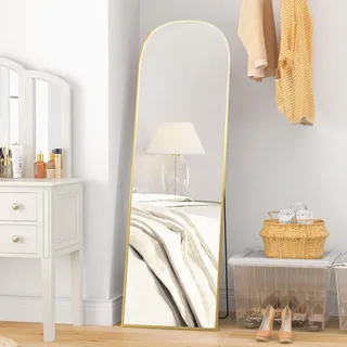 Homcom Ganzkörperspiegel 161,5 x 50 cm Gold