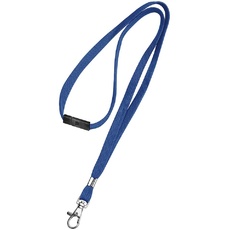 Bild von 2023010 - Umhängeband, mit Karabinerhaken und Sicherheitsverschluss, Schlüsselband blau, 10 Stück