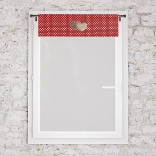Soleil d'ocre, Scheibengardine Reine Baumwolle 60x90 cm Love Rot