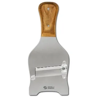 Ambrogio Sanelli - Trüffelschneider aus Edelstahl, Olivengriff - 5,5 cm gewellte Klinge, verstellbar von 0,2 bis 3 mm