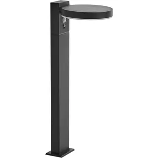 Beliani Solar LED Pollerleuchte PARKERS mit Bewegungsmelder Schwarz
