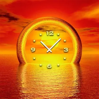 3088 Dixtime Designer 70cm x 70cm Wanduhr Sonnenuntergang quadratische traumhafte Wohnraumuhr