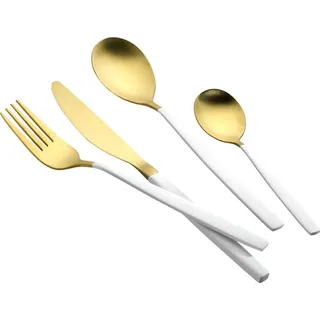 Esmeyer Besteck Set Kiara Edelstahl 24 tlg. Weiß Gold 6 Personen