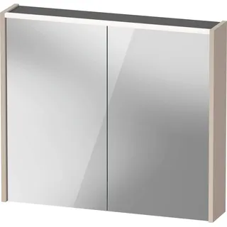 Duravit D-Code Spiegelschrank, Steckdose Typ J (CH, LI), 2 Türen, LED-Lichtfeld oben, 800x700mm, 6 W, DC7106091912000, Farbe: Taupe matt