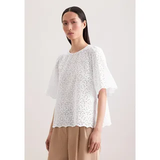 seidensticker Klassische Bluse Tunika Stickerei, weiß