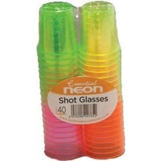 Essential Neon Shot Glasses X 40 Assorted