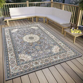HANSE HOME Kadi Outdoor-Teppich 120 x 180 cm Grau/Weiß