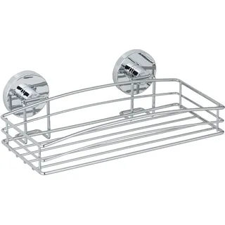 Wenko Duschablage ohne Bohren, Vacuum-Loc Wandablage mit Vakuum-Befestigung, verchromtes Metall rostfrei, Badregal für Dusche und Gäste-WC