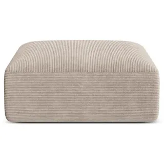 Cosmopolitan Design Pouf Campi aus Cord cappuccino , Cappuccino , Textil , 90x40x90 cm , Wohnzimmer, Sessel, Hocker & Hockerbänke, Poufs