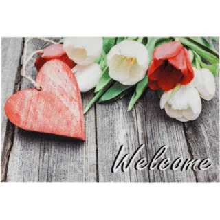Astra Sauberlaufmatte Deco Print 40 x 60 cm Herz rot