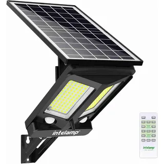 INTELAMP Solarstrahler für Außen mit Bewegungsmelder und Fernbedienung