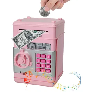 Elektronische Spardose Jungen Mädchen, Digitale Geldautomat Sparbüchse für Scheine  Münze, Plastic Passwort Piggy Bank mit Hell und Sound