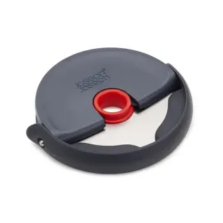 Joseph Joseph Pizzaschneider Disc, abnehmbare Klinge, Scharfer Pizzaroller mit wendbarem Klingenschutzgriff, 1 Pizzaschneider