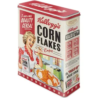 Nostalgic-Art Retro Vorratsdose XL, 4 l, Kellogg's – Quality Cereal | Original Lizenzprodukt (OLP), Aufbewahrungsbox für Cornflakes, Vintage Design, Geschenk-Idee für die Küche