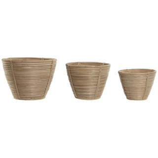 home esprit Blumentopf-Set, Rattan, 25 x 25 x 20 cm