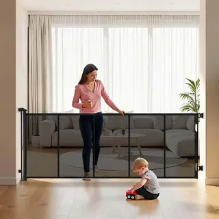 Vevor Treppenschutzgitter einziehbar 310 cm Schwarz