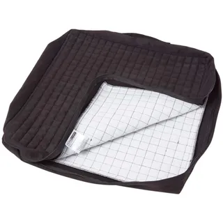 Homescapes Sitzkissen-Bezug schwarz 50/50/10 – Kissenhülle wattiert, Velours , Schwarz , Textil , Füllung: Polyester , Quadratisch , 50x10x50 cm , Oeko-Tex® , Heimtextilien, Wohntextilien, Sitzkissen