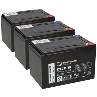 Q-Batteries Akku kompatibel 36V 15Ah (3x12V 15Ah) E-Scooter E-Roller