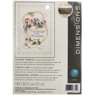 Dimensions Gezählter Kreuzstick Set, United Hearts,Beige